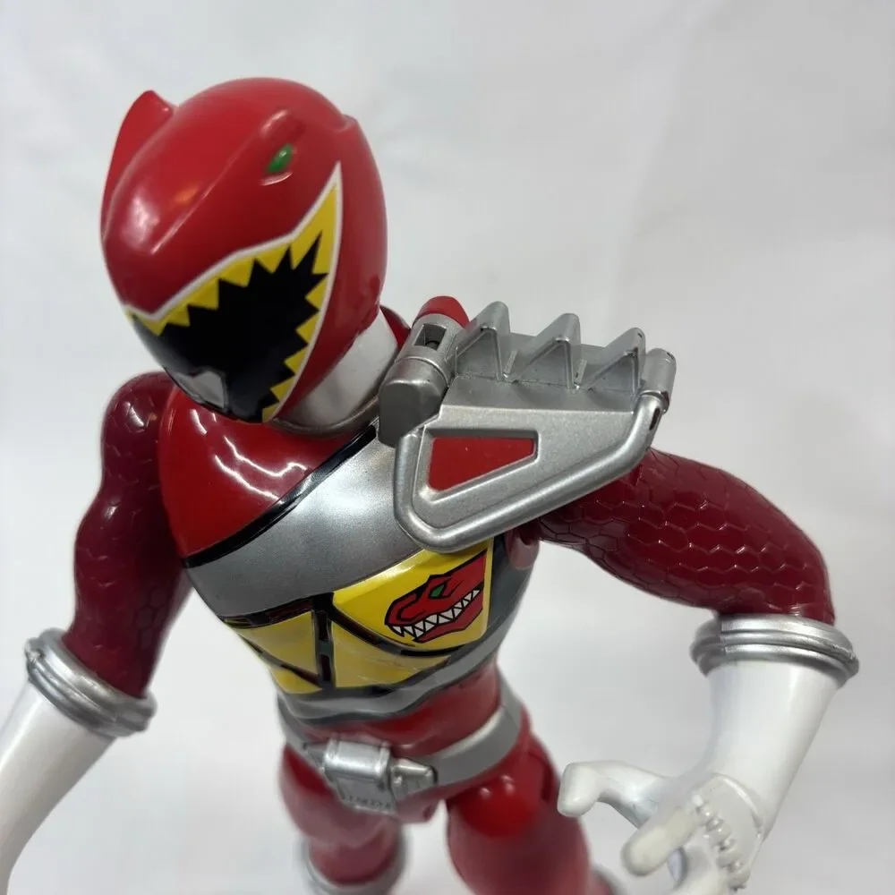 2014 Power Rangers Red Ranger Dino Super Charge Action Figure 10” Bandai Works